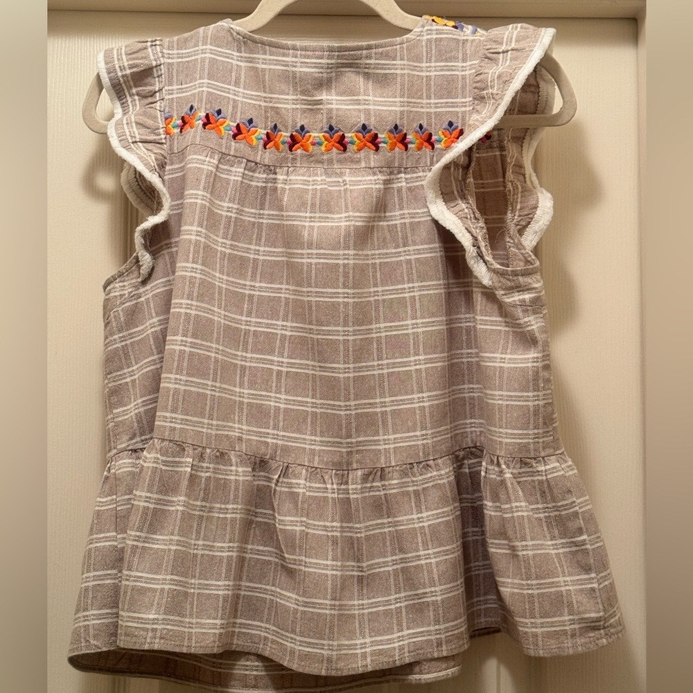 EUC THML Floral Embroidered Sleeveless Top Size Large - Picture 6 of 10